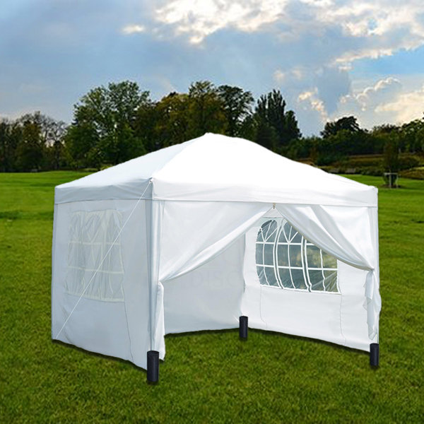 Dakota Fields Pop up Gazebo 3m x 3m with Sides 2 Wind Bars 4 Weight